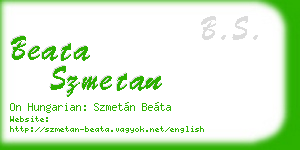 beata szmetan business card